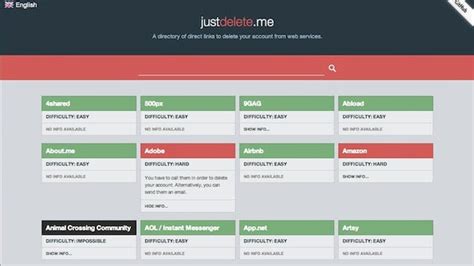 Just Delete Me Is a Massive List of Links to Close All  .